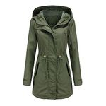 Womens Waterproof Jacket Lightweight Rain Jacket Breathable Raincoat Hoody Showerproof Jackets Long Sleeve Sunscreen Zip Hooded Raincoat Ladies Jackets Outdoor Windproof Running Cycling Jacket