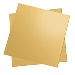 2 Pcs Brass Sheet, 6" x 6", 24 Gauge(0.51mm) Thickness, No Scratches, Film Attached Brass Plates