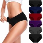 UMMISS No Show Womens Underwear Cotton Low Rise Breathable Seamless briefs Hispter Panties for Women Regular Plus Size, Multi-a-6 Pack, X-Large