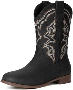 Choiran Toddler Boys Girls Cowboy Boots - Cowgirl Western Boot for Kids Mid Calf Round Toe Riding Shoes Little Kid/Big Kid