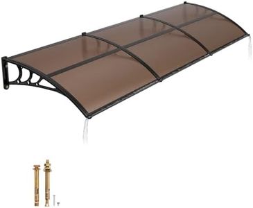 VEVOR Awnings for Door Entrance, 38" x 117" Window Door Awning Canopy Exterior with Drainage & ABS Bracket, Polycarbonate Cover Patio Door Awnings for Sun, UV, Rain, Snow Protection(Brown)