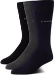 Calvin Klein Men's Fashion Geometric Socks (3 Pairs), Navy/Grey/Black, 7-12