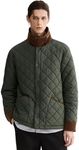 Orolay Men's Lightweight Quilted Puffer Jacket Water Repellent Barn Coat Casual Outerwear with Pockets Green Medium