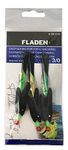 FLADEN Fishing - Single Packs of Classic Ready to Use Tied Boat Sea and Shore Feather Lure Rig (Max Black Cod Rig 3 Hook size 3/0) [17-1262-3-3/0S]