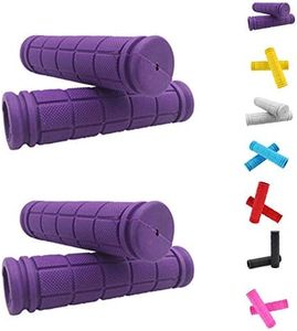 Helonge Bike Handlebar Grips, Non-Slip Rubber Bicycle Handle Bar Wraps for Kids Bikes(7 Colors) (Purple)