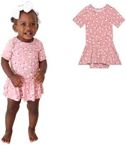 Posh Peanut Baby Short Sleeve Twirl Skirt Bodysuit - Infant Girl Clothes - Viscose from Bamboo (3-6 Months) Emmilene