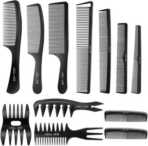 SALONSILK 12PCS Hair Comb Set - Professional Styling Combs for Men and Women - Teasing Parting Fine-Tooth Comb for Man Woman