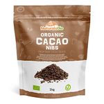 Organic Raw Cacao Nibs 1 kg. Peruvian, Natural and Pure. Made in Peru from the Theobroma Cacao Plant. Source of Magnesium, Potassium and Iron. NaturaleBio