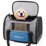 BurgeonNest Dog Carrier for Small Dogs Under 25 lbs, Large Cats 20 lbs, Soft-Sided Small Dog Carrier, Puppy Travel Bag with Big Storage Bag, 4 Ventilated Windows, 3 Doors