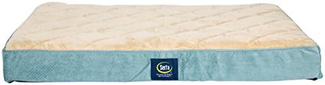 Serta Orthopedic Quilted Pillowtop Dog Bed, Large, Blue