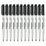 TWOHANDS Black Permanent Markers, 12 Pack Ultra Fine Point Permanent Markers set, Extra Fine Tip, 0.5 mm,Works on Plastic,Wood,Stone,Ceramic,Metal and Glass,21618