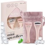 Kitsch Mini Facial Roller & Ice Face Roller Skin Care Tool Set for Women - Face Massager for Puffy Eyes, Cold Therapy, Lymphatic Drainage Massager, Self Care Gifts for Women & Men - Blush