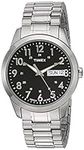 Timex Men's T2M932 South Street Sport Black/Silver-Tone Stainless Steel Expansion Band Watch