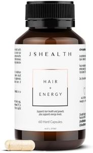 JSHealth Vitamins Hair and Energy Formula Hair Growth Vitamins | Hair Vitamins for Women and Men | Zinc and Iodine Hair Supplements for Hair Growth | Thick Hair Supplements | (60 Capsules)