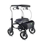 Mediwise lite series Xpresso lightweight Rollator Walkers For seniors with seat, 8” wheels, easy walk for elders (Tall), Black, 1.0 count