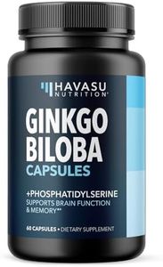 Ginkgo Biloba 120mg - Nootropic that Supports Brain Health, Mental Alertness, Memory & Focus - Energy and Focus Supplement With Ginkgo Biloba Extract and Phosphatidylserine - 60 Non-GMO Capsules