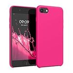 kwmobile Case Compatible with Apple iPhone SE (2022) / iPhone SE (2020) / iPhone 8 / iPhone 7 Case - TPU Silicone Phone Cover with Soft Finish - Neon Pink