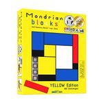 Mondrian Blocks - Yellow Edition (Parents’ Choice Award Winner) - Brain Teaser STEM Puzzle Game, Compact Travel Game on Board, Yellow Edition