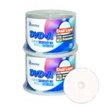 Smart Buy 100 Pack Dvd r Dl 8.5gb 8x DVD Plus R Double Layer Printable White Inkjet Blank Data Recordable Media 100 Discs Spindle