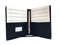 MSP Large Music Sheet Piano Folder 10" x 13.5" with Handle and 3 Rings Binder Large (220-Black) (Music Folder with Handle & Strap)