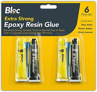 2Pc Epoxy Resin Super Glue & Hardener Quick 5 Minute Dry Extra Strong Hold Glass, Ceramic, Tile, Metal, Plastic Etc Adhesive