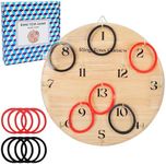 Offelec Wooden Ring Toss Game for Adults & Kids - Wall Hanging or Indoor/Outdoor Lawn Game, Fun for Family, Home, Party, Office, Camping & Backyard, Beach Games