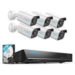 Reolink 4K PoE CCTV Security Camera Systems with Person/Vehicle Detection, 8CH NVR with 2TB HDD, 6pcs 8MP Outdoor PoE IP Cameras, 24/7 Recording, Night Vision, Home Surveillance Kits, RLK8-800B6