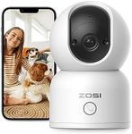 ZOSI C518 2K 3MP Pan/Tilt Security Camera,360° Views Baby/Pet Dog Monitor,2.4G/5G Dual-Band WiFi Indoor Cam with App,Smart Person Detection,2 Way Aud,Cloud & SD Card Storage,Works with Alexa