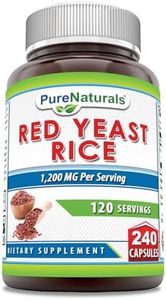 Pure Naturals Red Yeast Rice Dietary Supplement, 1200 Mgper Serving Capsules, 240Count, Promotes Healthy Cardiovascular System*, Supports Healthy Blood Circulation, Supports overall Health*