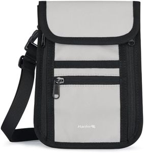 Hanke Passport Holder for Travel, Neck Wallet Travel Pouch for Women and Men, Lightweight Easy to Conceal (Light Grey)