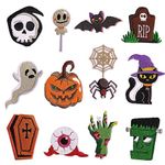 OAPENXAIE Halloween Patch 12pcs, Terror Sew on/Iron on Embroidery Witch Zombie Patches Applique Gife for DIY Backpack Jeans Hat Jackets T-Shirts Clothes(Halloween 12Pcs)