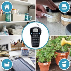 DYMO LabelManager 160 Handheld Label Maker Starter Kit with 3 D1 Tapes