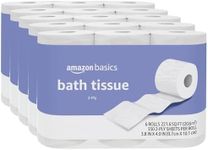 Amazon Basics 2-Ply Toilet Paper, 30 Rolls = 120 Regular Rolls, 350 Sheets, (Pack of 30), Unscented