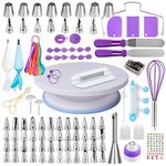 Cake Decorating Kit,137pcs Cake Decorating Supplies with Cake Turntable for Decorating,Pastry Piping Bag,Russian Piping Tips Baking Tools, Cake Baking Supplies for Beginners