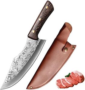 Fubinaty 8 Inch Chefs Knife Handmade Forged Kitchen Knives Multifunctional High Carbon Stainless Steel Cooking Knife with Leather Sheath and Full Tang Wenge Wood Handle