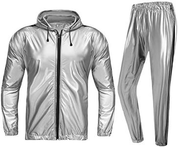 REEDBEEK Anti-Rip Sauna Suit Weight Loss Sweat Suit MMA Training Gym Jacket Pants Workout Suits for Men and Women, Silver, 3X-Large