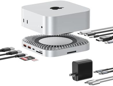 40G Mac mini M4 Dock & Stand with 8T NVMe SSD Enclosure, 11-in-1 USB 4 Mac mini Hub with 2X USB-A 3.2 10Gbps, USB-C 3.2 10Gbps, SD/TF 4.0, 65W Power Adapter, 8K DP Video Interface, 3.5mm Audio