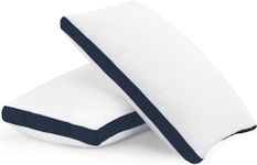 NY Threads Pillows, Bed Pillows for Sleeping, Gusset Pillows for Back, Stomach or Side Sleepers, Pillows for Bed (2, Navy, Queen)