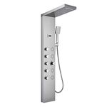 MENATT 5-in-1 Shower Panel Tower System, SUS304 Stainless Steel Shower Column with 4 Body Massage Jets, Brushed Nickel