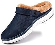 Lined Clogs Garden Shoes Winter Slippers Mens Womens Warm House Shoes Slip on Non-Slip Indoor Outdoor Mules with Fuzzy Furry Lining