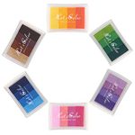 Pack of 6 Multi Colored Rainbow Color Ink Pads Set for Scrapbooking Finger Printing Painting