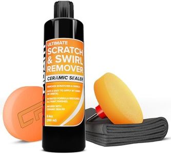 Carfidant Scratch and Swirl Remover - Car Scratch Remover for Vehicles Paint - Polishing Compound for Cars - Paint Restorer Kit with Pad, Microfiber and Drill Attachment