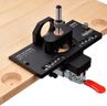 GOINGMAKE Metal Concealed Hinge Jig with Quick Clamp and Dust Vacuum Adapter - 35mm Cabinet Hinge Drilling Jig for Woodworking Door Cabinet Hinges Mounting Tool
