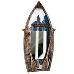 Darthome Wooden Paddle Boat Mirror Rustic Seaside Nautical Coastal Bathroom Wall Decor 23x47x3cm