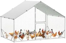 GarveeLife Large Metal Chicken Coop, Chicken Coop Run with Cover, Large Chicken Run with Double Door, Walk in Chicken Coop for Outdoor Farm Yard (6.6'L x 9.8'W x 6.6'H)