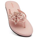 Floret Women Flip Flop|Soft comfortable|Waterproof|Stylish|Ultra-Lightweight|Skid- Resistant|Beachwear|Thong slippers|Trendy|Bathroom slippers|Indoor Outdoor|Daily Use|Chappal for Women|PINK|UK 4