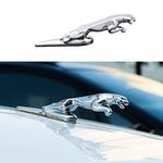 Zbosrma for Jaguar 3D Emblem Car Logo Front Vehicle Hood Ornament Car Cover Chrome Eagle Badge for XF XJ XE XK XKR XFL XJS E Car Accessories (Silver)