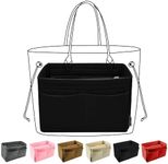 OMYSTYLE Black X-Large Organizer Insert, Felt Tote Bag Organizer Insert with 5 Sizes, Handbag Dividers for Inside Purse, Compatible with Longchamp, Neverful, Speedy and More