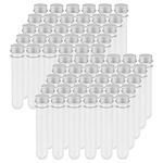 LEXININ 60 PCS 40ml Clear Plastic Test Tubes with Sliver Screw Caps, Plastic Test Tubes for Craft Wedding Decor