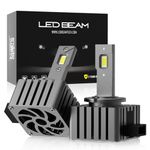 LEDBeam D Series 14000Lm Automotive Grade 7741 Chip 6000k White Car HID to LED Headlight Bulbs Conversion Kit (70W/2bulbs) (D1S/D1R)